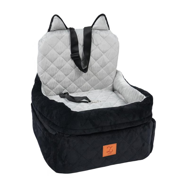 Zvrpet Dog Car Seat Fully Detachable and Washable Memory Foam Covered Car-Mounted Pet Kennel Soft Fabric Easy to Install with Adjustable Straps Anti-Slip Bottom Cover for Back Seat Pet Car Bed for Car SUV Outdoorfun Travel Dog Bed Pet Bed Cat Bed