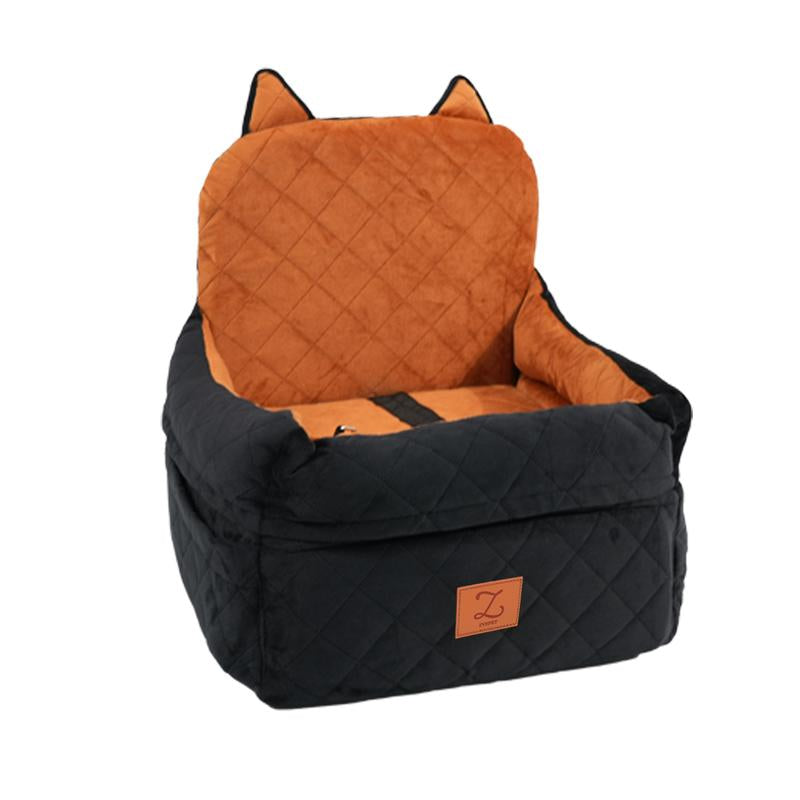 Zvrpet Dog Car Seat Fully Detachable and Washable Memory Foam Covered Car-Mounted Pet Kennel Soft Fabric Easy to Install with Adjustable Straps Anti-Slip Bottom Cover for Back Seat Pet Car Bed for Car SUV Outdoorfun Travel Dog Bed Pet Bed Cat Bed