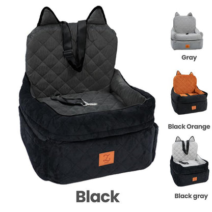 Zvrpet Dog Car Seat Fully Detachable and Washable Memory Foam Covered Car-Mounted Pet Kennel Soft Fabric Easy to Install with Adjustable Straps Anti-Slip Bottom Cover for Back Seat Pet Car Bed for Car SUV Outdoorfun Travel Dog Bed Pet Bed Cat Bed
